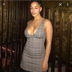 Top shop plaid pattern pinafore style mini dress